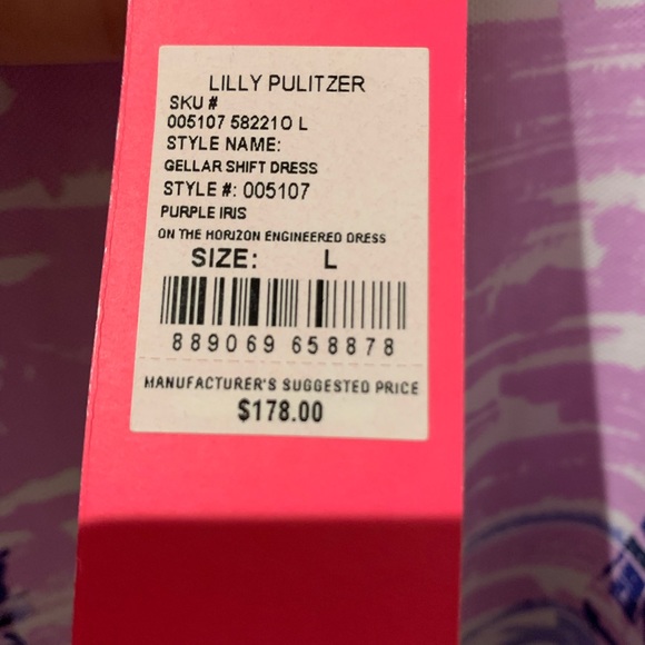 🛑SOLD🛑 NWT Lilly Pulitzer Gellar Shift dress (Purple Iris) - Large - Picture 3 of 3